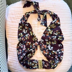 Floral Halter Top with Bow Tie